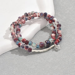 Gold Beaded Stack Bracelets Set For Women 5Pcs Boho Handmade Small Beads Stackable Stretch Layered Jewelry Gift