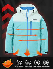 GEMYSE Girl's Winter Jackets Waterproof Windpoof Ski Jacket Warm Quilted Coats Outerwear with Hood