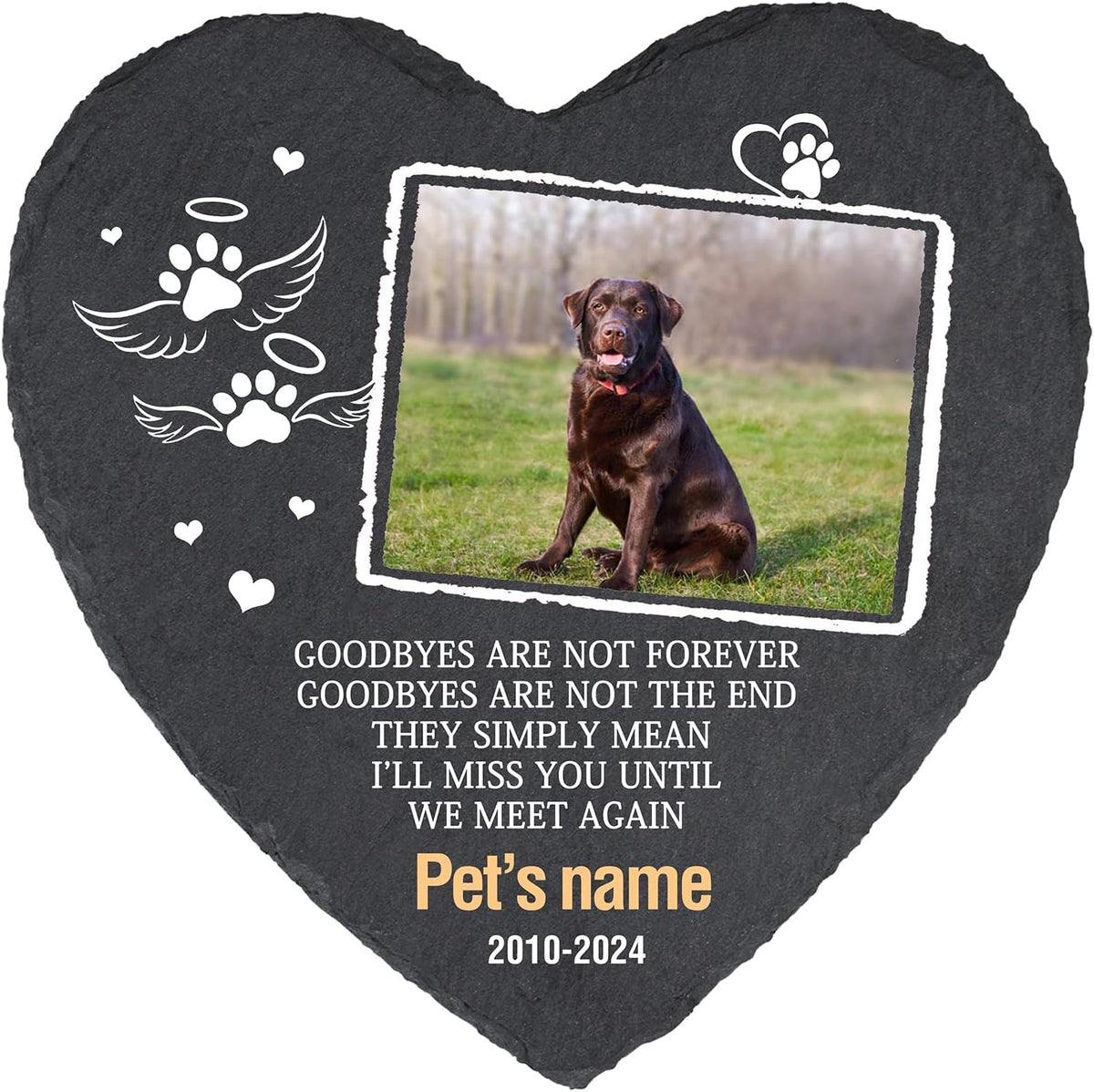 Cowcute Customized Pet Memorial Gifts for Loss of Cat, Personalized Dog Memorial Stone with Photo Name Date, Pet Memorial Stone Custom, Memorial Garden Stone Pet Grave Markers Headstone for Dog Cat
