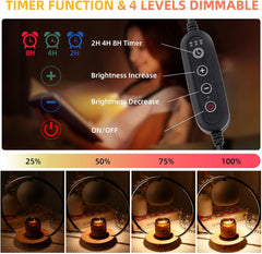 Candle Warmer Lamp with Timer & Dimmer, Electric Candle Warmer Light for Jar Candles Burner, Dimmable Wax Melts Warmer for Bedroom Home Decor, Modern Candle Melter Heater Gifts for Mom