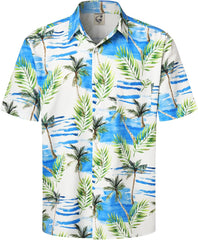 Hardaddy Men's Hawaiian Shirt Short Sleeves Coconut Printed Button Down Summer Beach Casual Shirts