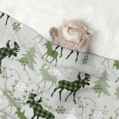 Festive Squirrels Dark Forest Print Pet Blanket Soft,Cozy Dog and Cat Blanket for Bed Couch Car Crate,Puppy Throw-Small