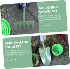 1set Gardening Hand Tools Ergonomic Rake and Shovel for Garden Tasks for Indoor Bonsai and Outdoor Planting