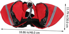 SUPVOX Pet Dog Backpack for Travel and Hiking Breathable Outdoor Rucksack Leash Hook and Safety Band Portable Xs Dog Saddlebag Red
