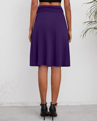 3 Pack Womens Midi Skirts Flowy Lightweight Knee Length Casual Elastic Waist Modest Flared Skirts Trendy Summer