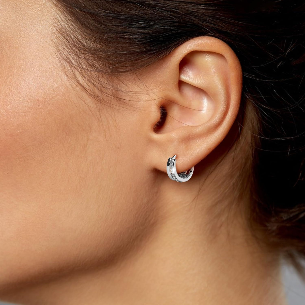 Gold Hoop Earrings Set for Women, Trendy 14K Gold/Dainty Small Sterling Silver Earrings for Multiple Piercing Lightweight Hypoallergenic Jewelry, Trendy Twisted Cubic Zircon Cartilage Earrings