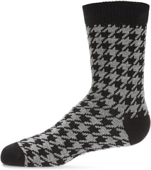 MeMoi Boys Houndstooth Cotton-Rich Crew Sock