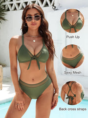 Blooming Jelly Women 2 Piece Bikini Set Sexy Mesh Swimsuit Push Up Bathing Suit Cheeky Swim Suits Swimwear 2025