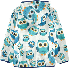 CHIFIGNO Cute Blue Teal Owls Toddler Winter Coat Soft Winter Coat for Boys 3T