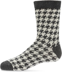MeMoi Boys Houndstooth Cotton-Rich Crew Sock