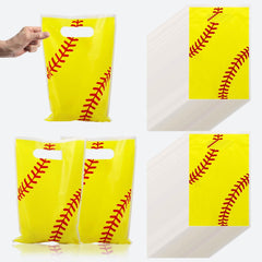 100Pcs Softball Goodie Bags Softball Loot Gifts Bags Softball Party Favor Bags Softball Party Supplies for Kids Birthday Party Softball Game Day Sports Events Decorations