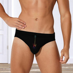 Heartbeat Guitar Men's Swimsuit Brief Beach Shorts Bikini Swimwear Sexy Swimming Trunks