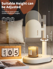 Candle Warmer Lamp with Timer & Dimmer, Adjustable Height Candle Warmer, Wax Warmer Lamp for Candles with 2 GU10 Bulbs, Home Decor House Warming Gifts