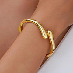 Gold Silver Bangle Bracelets for Women Chunky Non Tarnish Trendy Jewelry