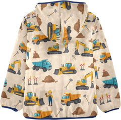 CHIFIGNO Construction Vehicles Excavators Toddler Boys Warm Thick Fleece Outerwear Jackets with Polar Fleece Lining 3T