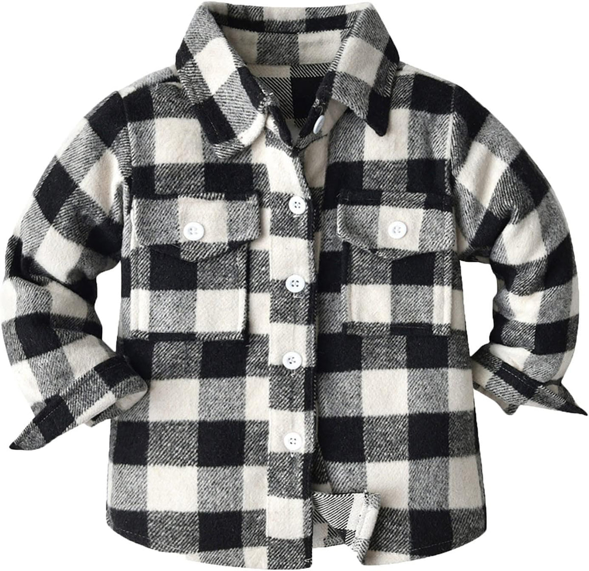 Boys Button Down Shirt Toddler Kids Long Sleeve Plaid Casual Flannel Tops Thermal Fall Loose Fashion Outwear Jacket
