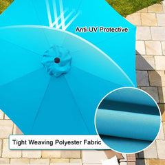 6.6ft/7.5ft/9ft Patio Umbrella Replacement Canopy Cloth for 6/8 Ribs,Outdoor Umbrella Replacement Top Parasol Covers for Garden Market Table Pool Yard Parasol