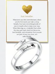 Adjustable Stainless Steel Encouragement Ring Inspirational Gift For Emotion Loss Grief