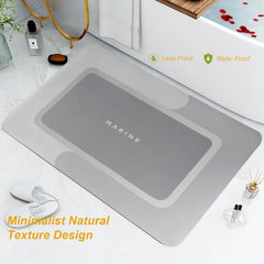 Bathroom Rugs Non Slip Washable - Slim Bath Mat Fit Under Door, Water Resistant Bathroom Rug -Absorbent Bath Mats for Safety and Comfort, Quick Dry, Stain Resistant 15.7 x 23.6 in Navy Blue