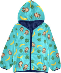 CHIFIGNO Cartoon Monkeys Cute Toddler Zip up Hoodie Fleece Outerwear Jackets for Fall Winter 3T