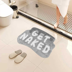 Get Naked Bath Mat, Cute Bathroom Rug for Bathroom Floor, 16" X 24" Irregular Non Slip Shower Floor Mat, Soft Mat Funny Home Room Decor, School Supplies, Gifts for Women Men