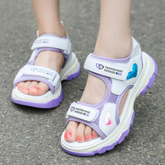 IWIHMIV Athletic Sandals for Girls Outdoor Hiking Sandals Summer Beach Adjustable Strap Sport Sandal Little Boy Sandals