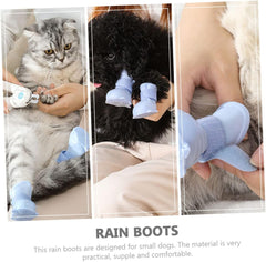 4Pcs Dog Rain Boots Non Slip Puppy Shoes for Dogs Comfortable and Durable Slip Rain Shoes for Outdoor Use Wet Conditions