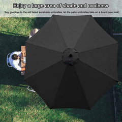 Patio Umbrella Replacement Canopy 6 Ribs 8 Ribs,Outdoor Table Market Replacement Parasol Top Cover, 7.5ft 9ft 10ft UV Sun Protection Waterproof Replace Umbrella Fabric