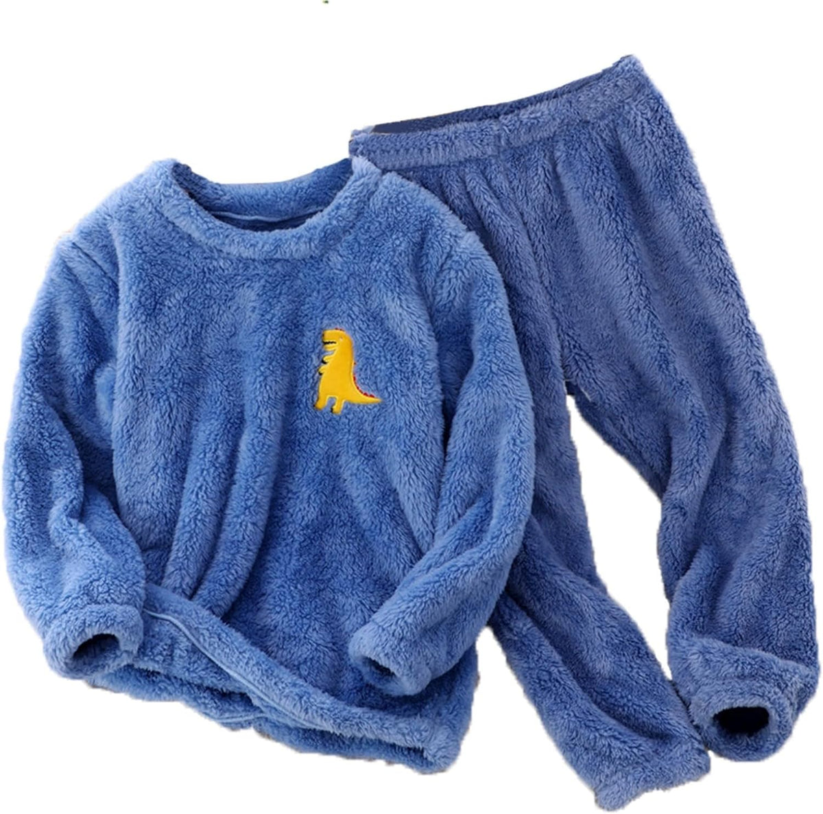 Kids Boys Girls Winter Fleece 𝐏ajamas Outfits Long Sleeve Cartoon Prints Tops Pants 2PCS 𝐬leepwear Set