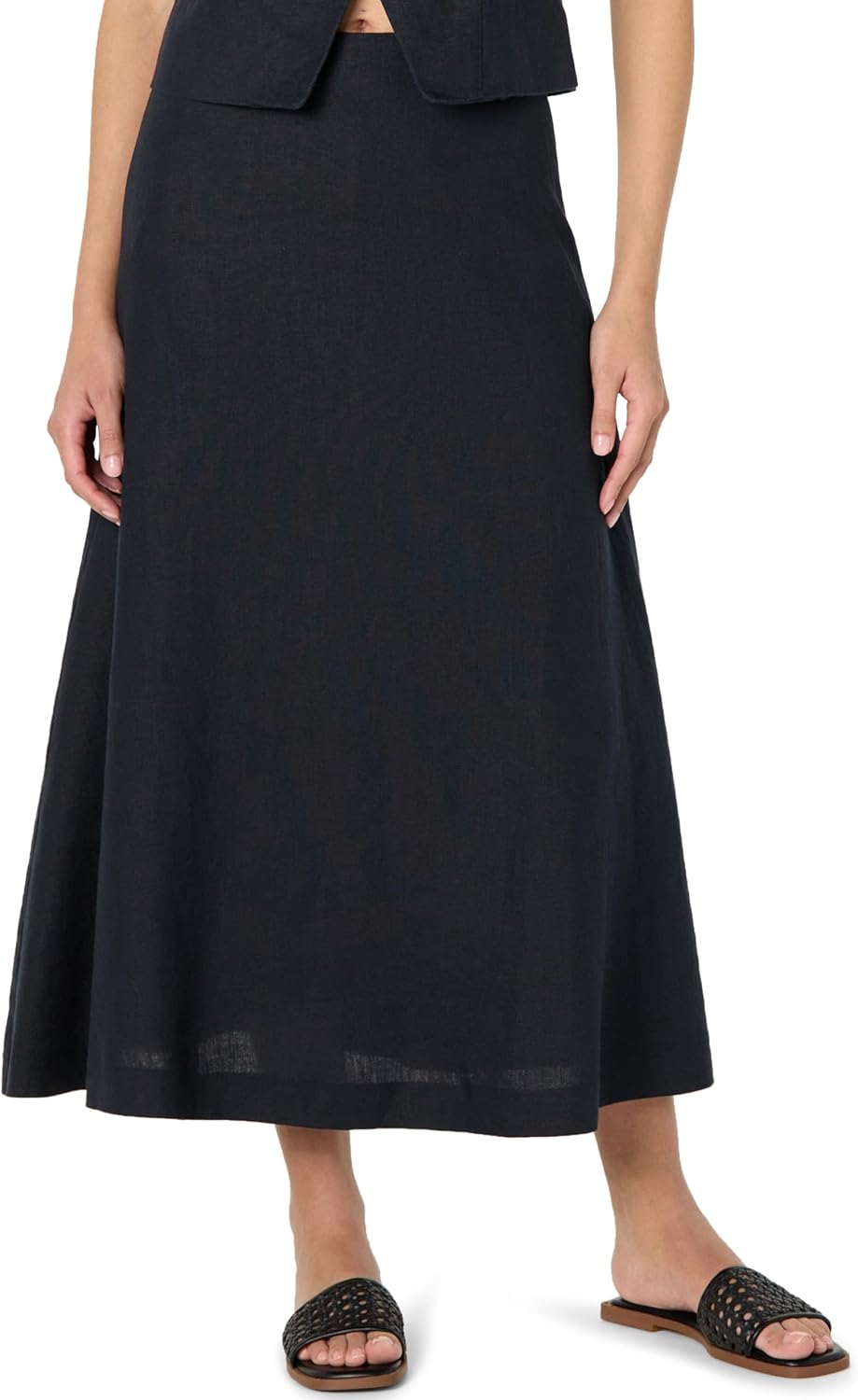 The Drop Women's Standard Sicily Linen Midi Skirt