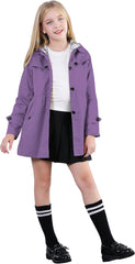 Betusline Girls 2 Packs Trench Coat Hooded Lightweight Single Breasted Dress Outerwear Jacket,2-14 Years
