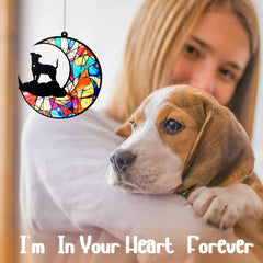 Dog Memorial Suncatcher,Pet Sympathy Gifts,Dog Memorial Gifts for Loss of Dog,Personalized Dog Pass Away Gifts with Name Date for Pet Lovers