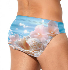 Beach Seashell Men's Swimsuit Brief Beach Shorts Bikini Swimwear Sexy Swimming Trunks