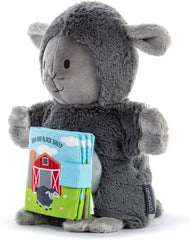 DEMDACO Love to Play Soft Polyester Story Book Plush and Hand Puppet, 2 Piece Set Grey, Baa Baa Black Sheep