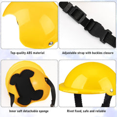 Frienda Dog Helmet and Goggles, UV Protection Doggy Sunglasses and 4 Inch Padded Puppy Motorcycle Helmet Adorable Dog Goggles with Adjustable Belt for Small Dogs Puppy Riding(Yellow,M)
