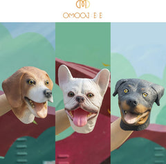 Dog Hand Puppets, Rottweiler & Beagles & French Bulldog 3 pcs Latex Animal Toys, Realistic Puppets Gift for Kids