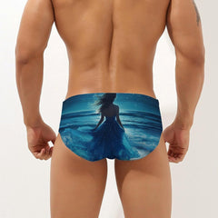 Beautiful Back Men's Swimsuit Brief Beach Shorts Bikini Swimwear Sexy Swimming Trunks