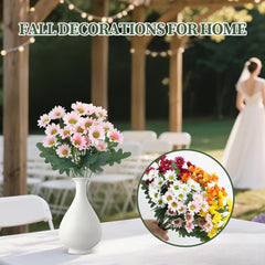 Artificial Plants Flowers, Small Chrysanthemum Faux Fall Flower Decor, Home Decoration for Potted Planter, Garlands, Pathways, Living Room, Bathroom, Basket, Kitchen, Driveway, Seasonal Autumn