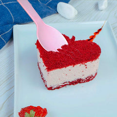 100 Pieces Plastic Spoon Forks, Premium Disposable Forks Cutlery for Parties Picnics Camping Family Gatherings (Pink)