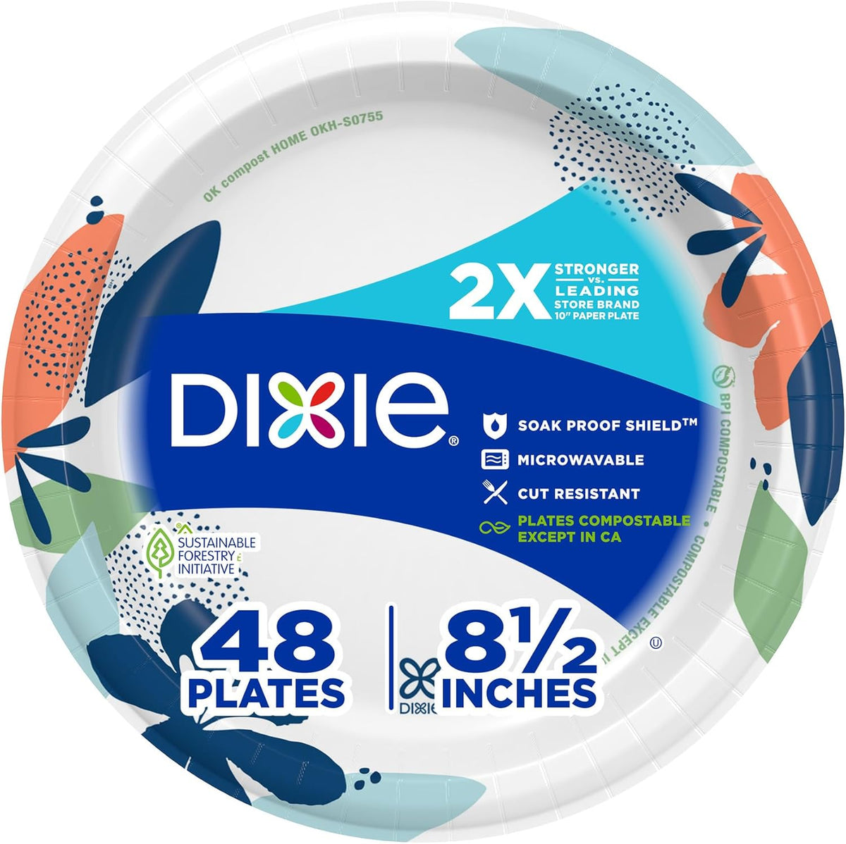 DIXIE® 8.5 INCH PAPER PLATES, 48 COUNT