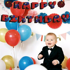 Spider Happy Birthday Banner, Cartoon Theme Happy Birthday Decoration Party Bunting Garland for Boys Girls Baby Shower Celebration Supplies