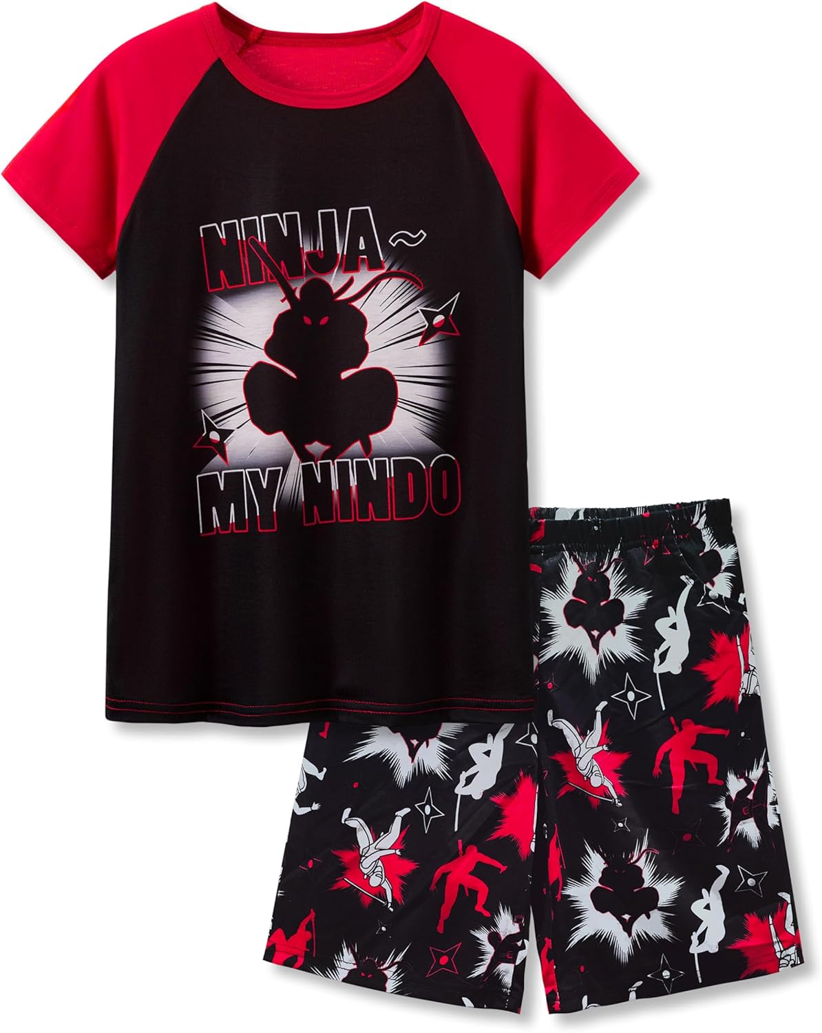 Beezizac Little Big Boys 2-Piece Cozy Pajamas Short Sleeve Cool Summer PJ Set Kid Sleepwear Size 6-18