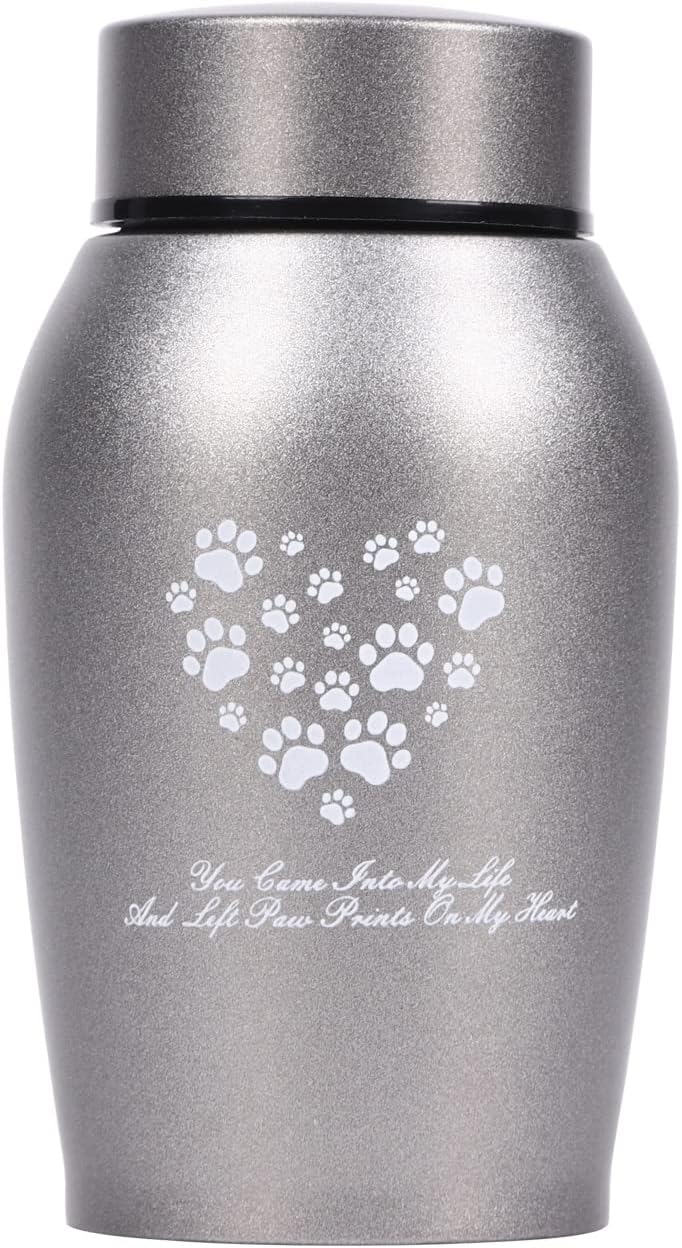 Youdear Memorials Stainless Steel Pet Urns,Premium Urns for Dog and Cat Ashes,Suitable Size Urns for Pet Ashes (small, Blue)