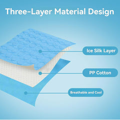 Dog Cooling Mat (4X More Effective), Instant Ice Silk Pet Cooling Mat for Dogs Cats, Washable Summer Foldable Portable Pet Blanket for Kennels, Crates and Beds (Brown, XS)