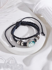 1Pc Sport Theme Fashionable Bracelet, Cowhide Multi-strabd Bracelets for Women, Inner Diameter: 3-1/8-4-7/8 inch(8-12.5cm)