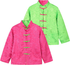 LittleSpring Boys Girls Reversible Tang Jacket Long Sleeve Chinese New Year Traditional Clothes