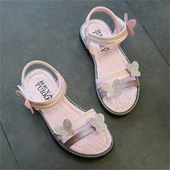Toddler Girls Butterfly Sandals Summer Outdoor Closed Toe Soft Rubber Sole Beach Water Shoes Dress Girls Dress