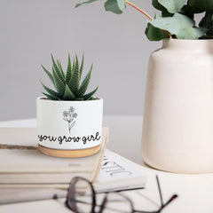 DOFAFALA Funny Planter Succulent Flower Pot, Flower Cactus Planter Gifts, Appreciation Inspirational Gifts for Plant Lovers Women Men Coworkers Home Office Decor (No Plants)