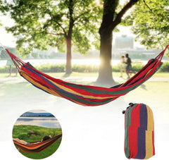 Camping Hammock Portable for Outdoor Travel, 250kg Load Capacity, Comes with Carry Bag, Easy Installation, Durable Canvas Material, Ideal for Camping Hiking (Red)