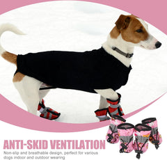 Dog Shoes Dog Shoes 2 Pairs Dog Boots Lovely Puppy Shoes with - Sole Breathable Adjustable for Hot Pavement and Rainy Day Puppy Booties Booties VIP Pets